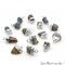 Rough Gemstone Pendant, Birthstone Raw Pendant, Silver Electroplated Connector Charms, 15x10mm (Approx), 1 pc, GemMartUSA (50470)